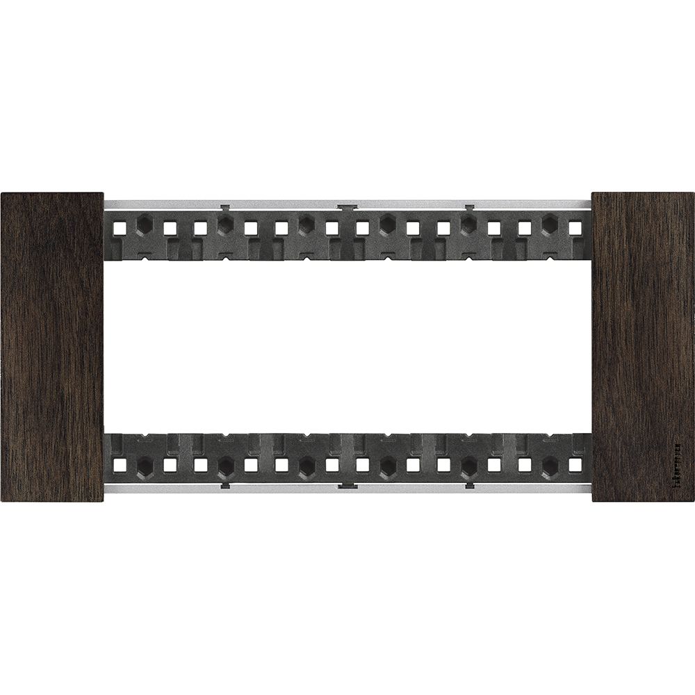 Placca Living Now 6 moduli - noce - materiale: legno Bticino KA4806LG