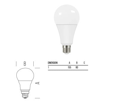 Bot Lighting Lampadina led goccia opale E27 23,5w 3400lm 2700K ELD1025X2