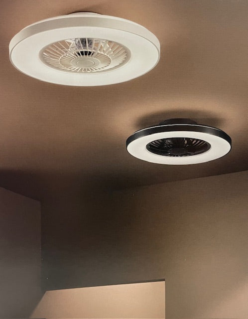 Plafoniera led ventilatore integrato nera 40W 5500LM e tecnologia Dotata di telecomando wireless e speaker Bluetooth integrato LED-GARBIN-NER