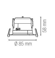 FANEUROPE Faretto da incasso Dimmerabile con struttura in alluminio disponibile in nero IP44 INC-HYDE-NER