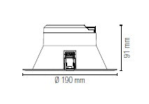 Faretto da incasso Faneurope in policarbonato anti abbagliamento 20W UGR<19 3000K 2500 lm INC-MACK-15C