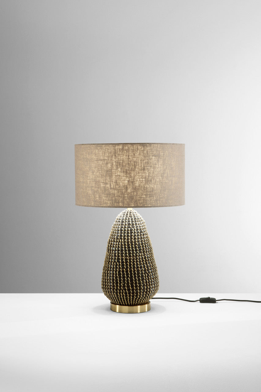 FANEUROPE LAMPADA DA TAVOLO POSIDONIA IN ERBA MARINA INTRECCIATA 22X22X48CM I-POSIDONIA-L