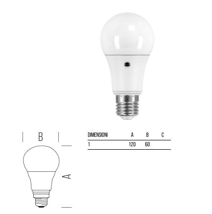 Bot Lighting lampadina led goccia opale con sensore crepuscolare 10,7W 1060lm 4000K E27 LEDSENS10X3B