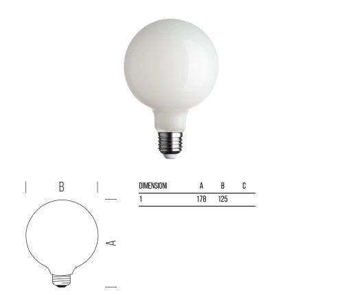 BOT LIGHTING globo led 21,5W E27 d.125 2700K 3452LM luce calda vetro bianco latte MLD4022x2