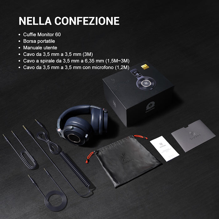 Cuffie con filo Blu OneOdio Monitor 60 Hi-Res Cuffie Cablate Professionali DJ Blue ONEOM60318A