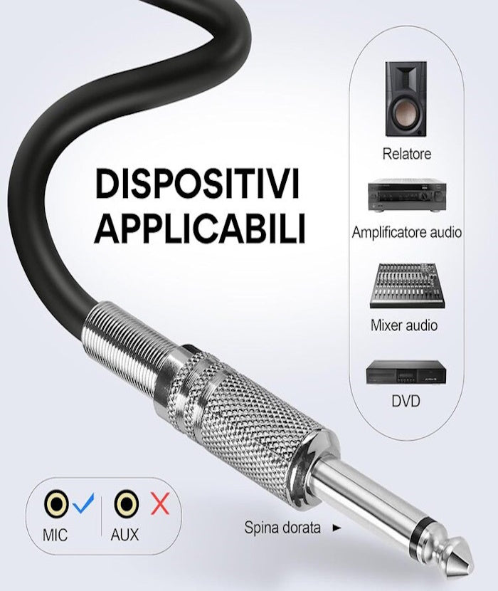 Microfono Vocale DinamicoOneOdio ON55 Cardioide con Cavo XLR da 5 m e Supporto per Clip UNOON55793B