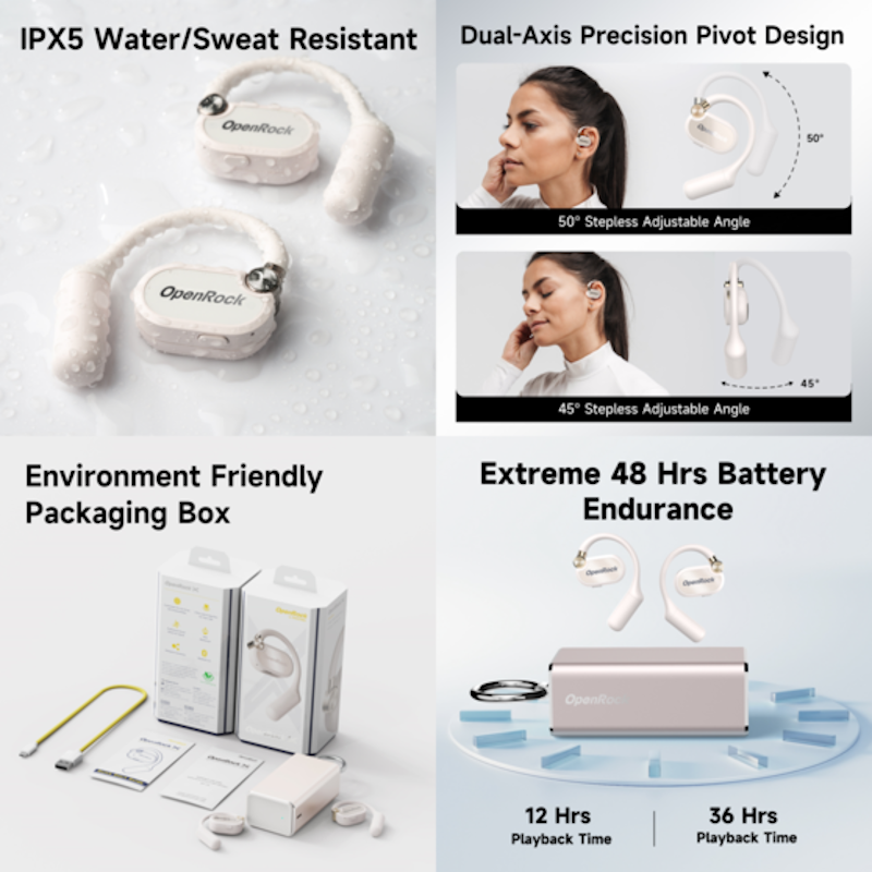 Cuffie Bluetooth Wireless Bianco OneOdio OpenRock X A Conduzione Aperta ONERX233S