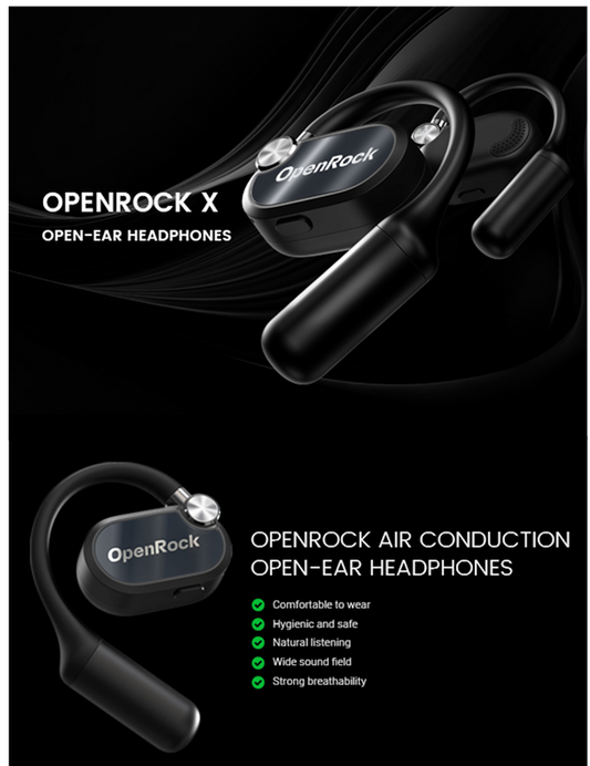 Cuffie Bluetooth Wireless Nero OneOdio OpenRock X A Conduzione Aperta ONERX226B