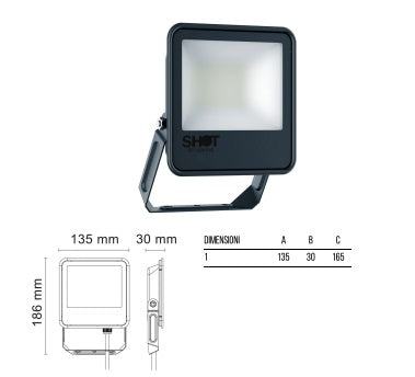 Bot Lighting Faro led Proiettore a LED slim NERO 30W 3450lm ORLANDO20G