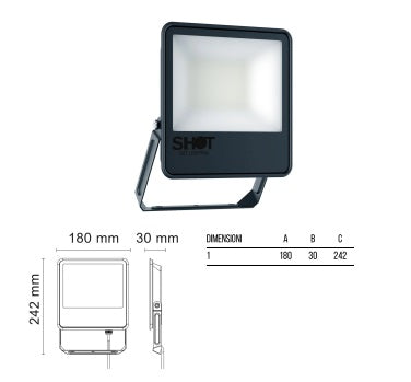 Bot Lighting Faro led  Proiettore a LED slim NERO  50W 6000lm ORLANDO50G