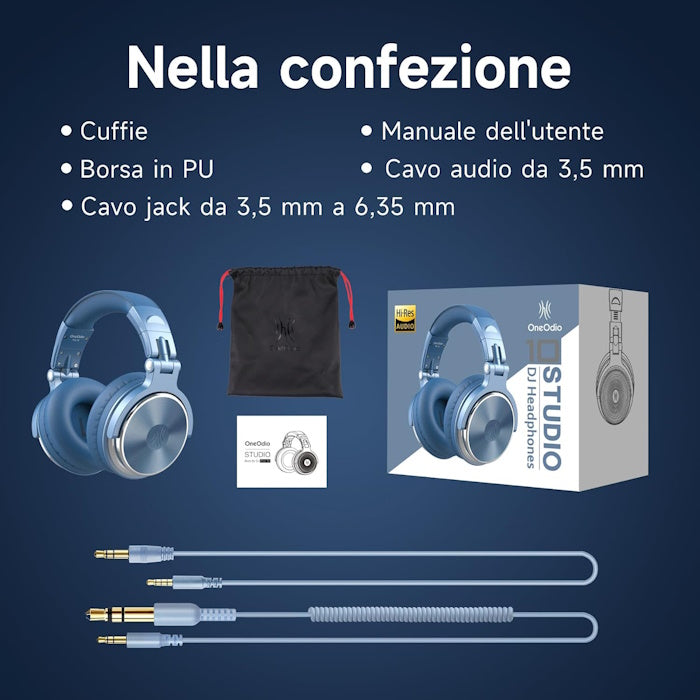 Cuffie con filo Blu OneOdio Studio Pro 10 c/ Shareporte e Microfono UNOOP10158A