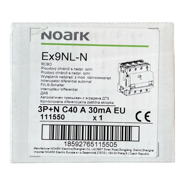 Noark Interruttore magnetotermico differenziale Ex9NL-N 3P+N C40 A 30mA TIPO A 30mA 6K 111550
