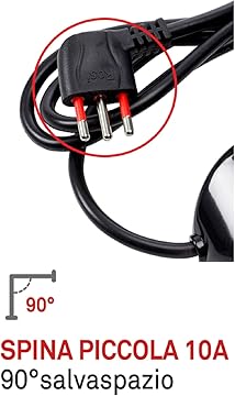 ROSI Multipresa serie Emilia spina 10A, NERA 4 prese schuko biv. 10/16A RS94073T