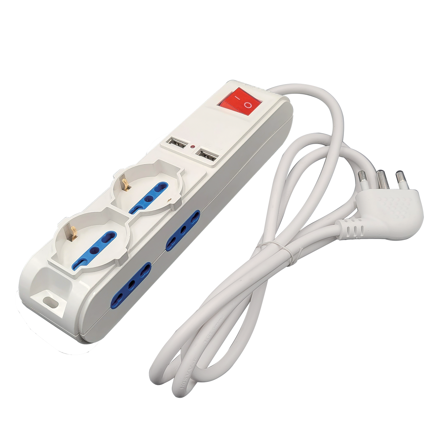 Multipresa Imperia Usb 2xP40 +4 P17/11 +2 16A 3500w interruttore luminoso bianca 900857