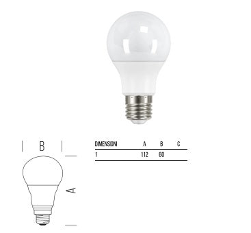 BOT LIGHTING lampadina goccia opale 12/24V AC/DC E27 8W 806LM 2700K luce calda SLD1009X2DC