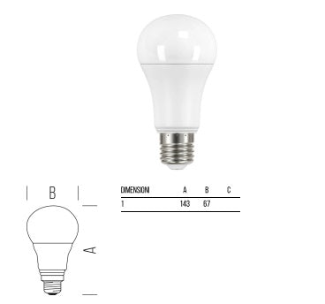 Bot Lighting Lampadina led goccia opale Dimmerabile E27 18W 2452lm 2700K SLD1021X2D