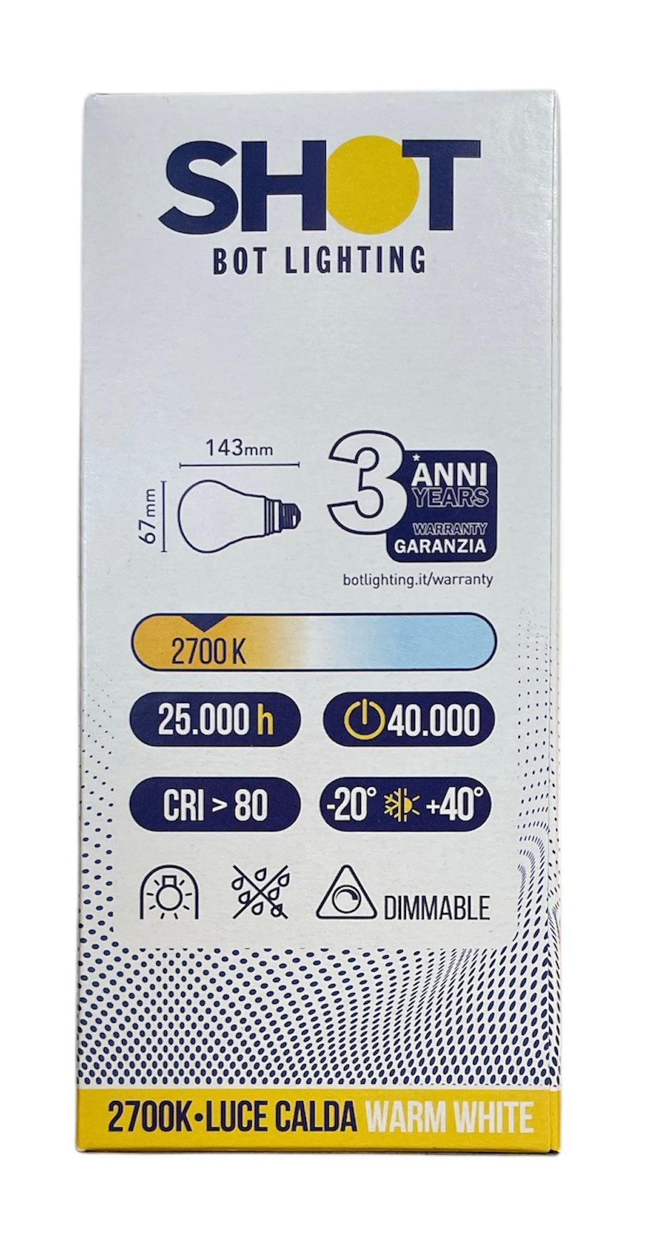 Bot Lighting Lampadina led goccia opale Dimmerabile E27 18W 2452lm 2700K SLD1021X2D