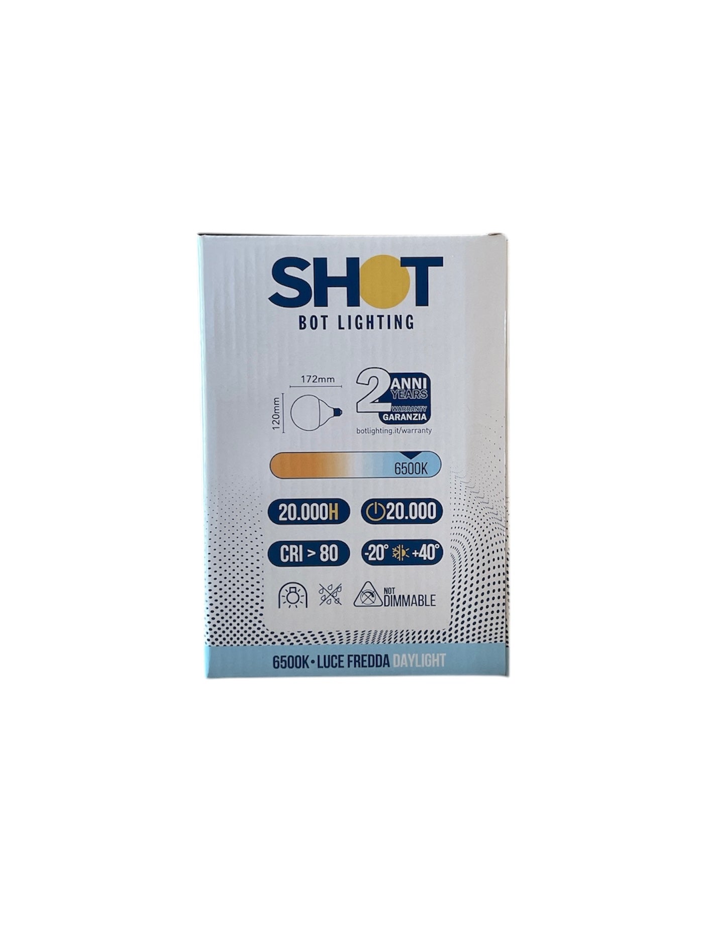 BOT LIGHTING Globo led 120 opale 20w 2452lm 6500K Termoplastica SLD4122X1B