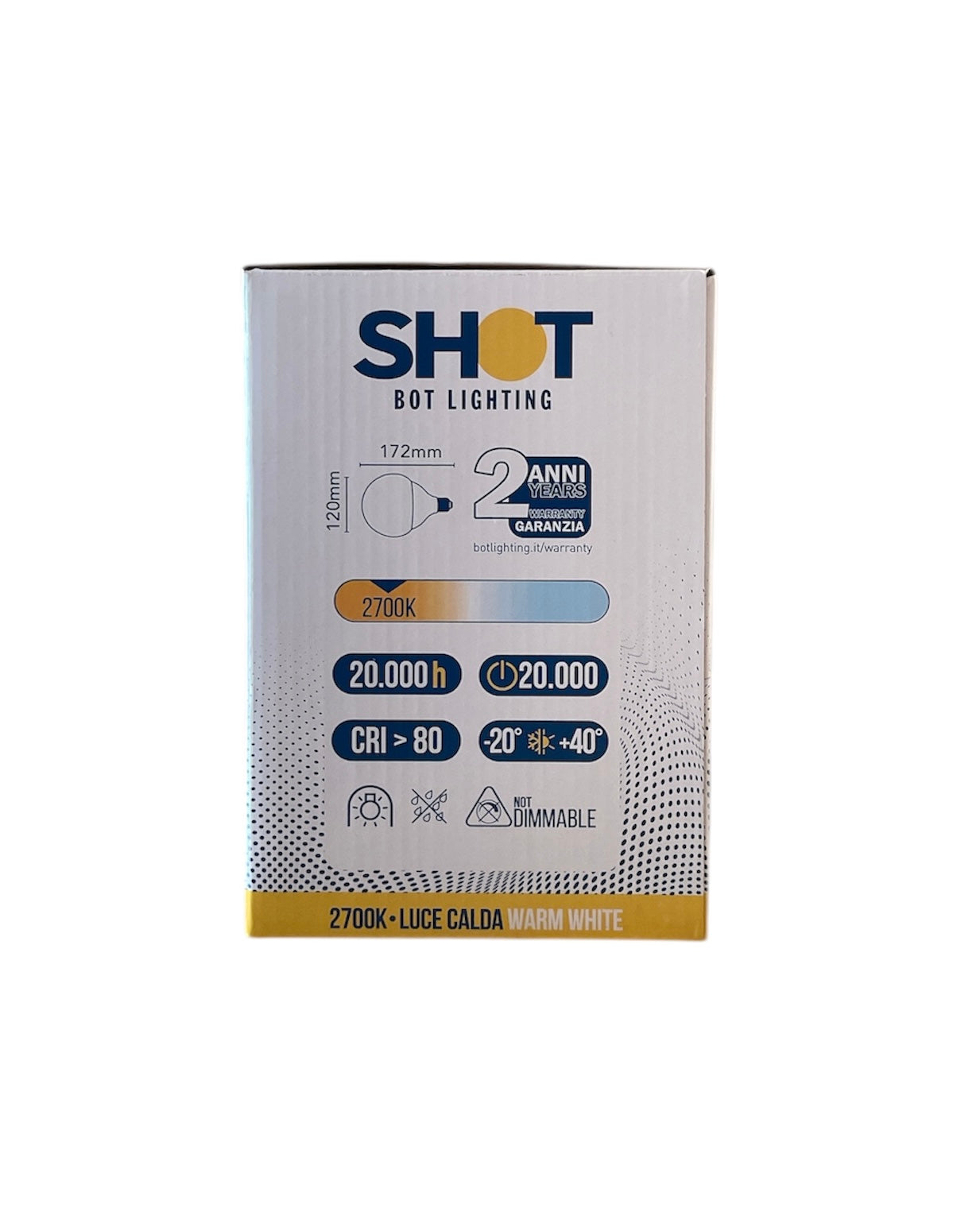 BOT LIGHTING Globo led 120 opale 16w 1900lm 2700K Termoplastica SLD4121X2B