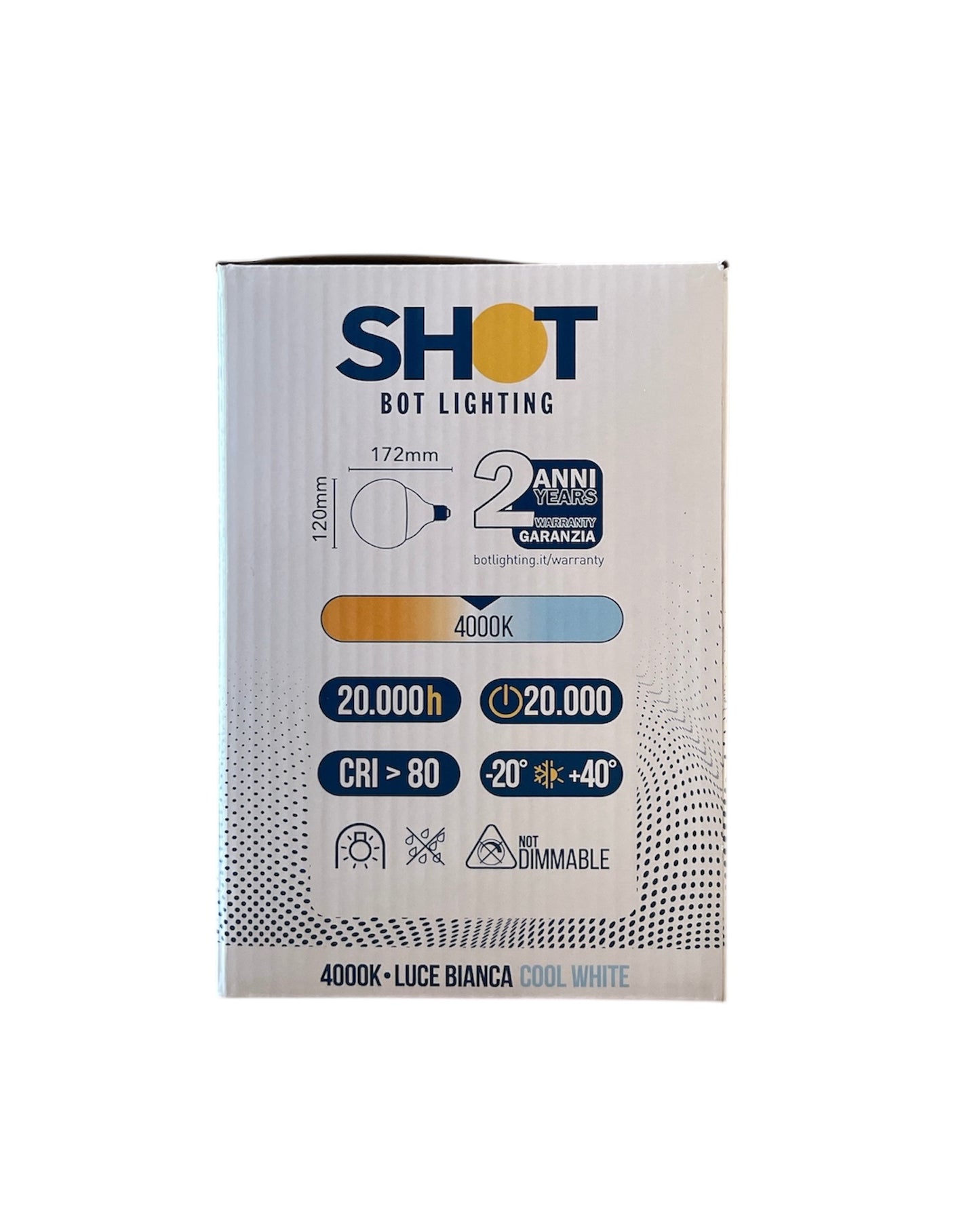 BOT LIGHTING Globo led 120 opale 16w 1900lm 4000K Termoplastica SLD4121X3B