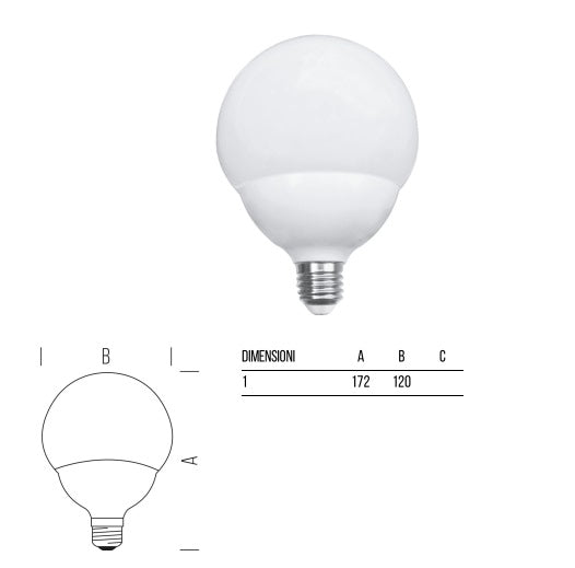 BOT LIGHTING Globo led 120 opale 13,5w 1521lm 2700K Termoplastica SLD4115X2B