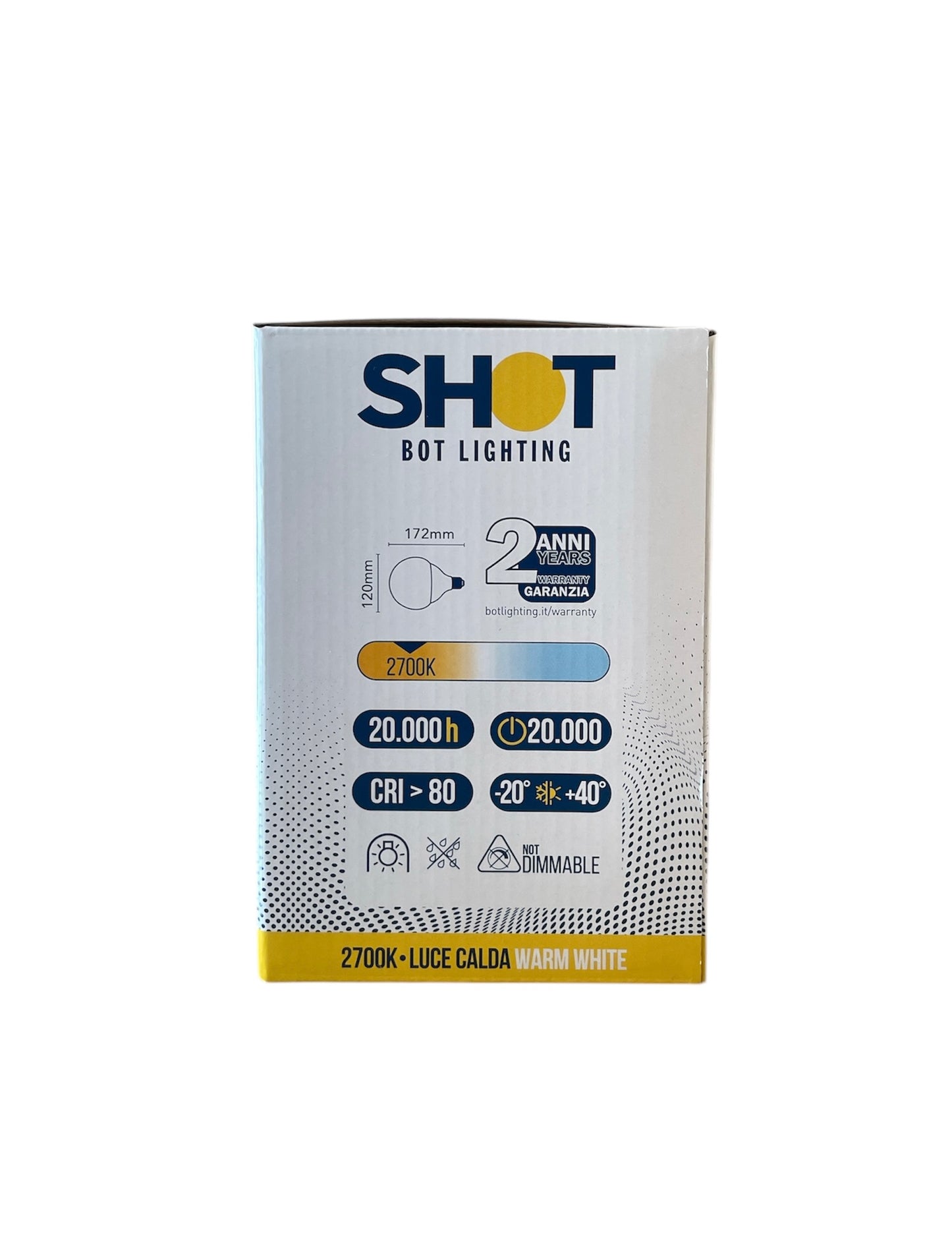 BOT LIGHTING Globo led 120 opale 20w 2452lm 2700K Termoplastica SLD4122X2B