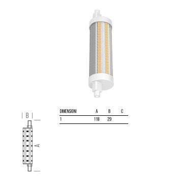 Bot lighting Lampadina Led R7S Dimmerabile 15,5w 2000lm 3000K SLD9716X2D