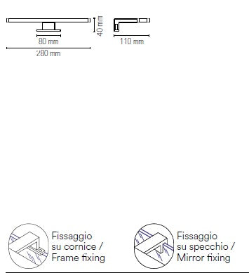 FANEUROPE APPLIQUE LED CRUISE NERO FISSAGGIO PARETE/SPECCHIO 5 2W 550LM 4000K IP44CM 28x8x11CM SPOT-B-CRUISE-NER