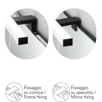 FANEUROPE APPLIQUE LED NOIR NERO QUADRA FISSAGGIO PARETE/SPECCHIO 5W 600LM 3000K luce calda IP44 SPOT-B-NOIR-5C