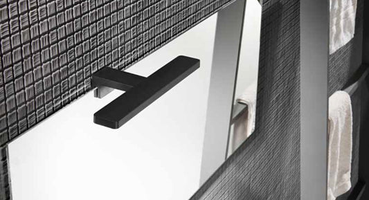 FANEUROPE APPLIQUE LED CRUISE NERO FISSAGGIO PARETE/SPECCHIO 5 2W 550LM 4000K IP44CM 28x8x11CM SPOT-B-CRUISE-NER