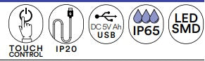 FANEUROPE Strip LED RGB comando touch con attacco USB STRIP-SURROUND