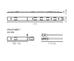 FANEUROPE KIT STRIP LED 5050 SURROUND MUSIC 60 LED/M 3W/M RGB IP65 TOUCH E USB 200X1X0 3CM