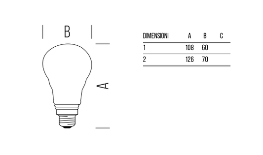 BOT LIGHTING lampadina goccia led E27 10,5W 1521LM 4000K luce calda vetro trasparente WLD1011X3