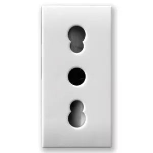 AVE Presa bipasso Domus S44, colore RAL 9010, 2P+T 10/16A 250V - - finitura lucida - 1 Mod. 441006/15TS