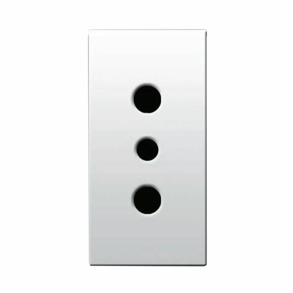 AVE Presa standard italiano, Domus S44, colore RAL 9010, P11 2P+T 10A 250V - finitura lucida - 1 Mod. 441006TS