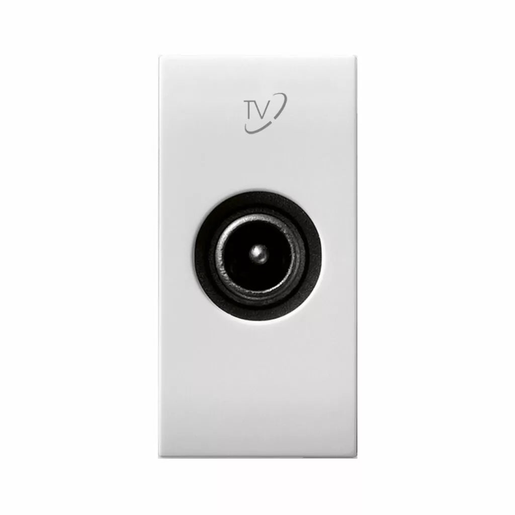 AVE Presa TV/SAT maschio morsetto a vite, Domus S44, colore RAL 9010 - attenuazione 6dB - finitura lucida - 1 Mod. 441096M/DB6