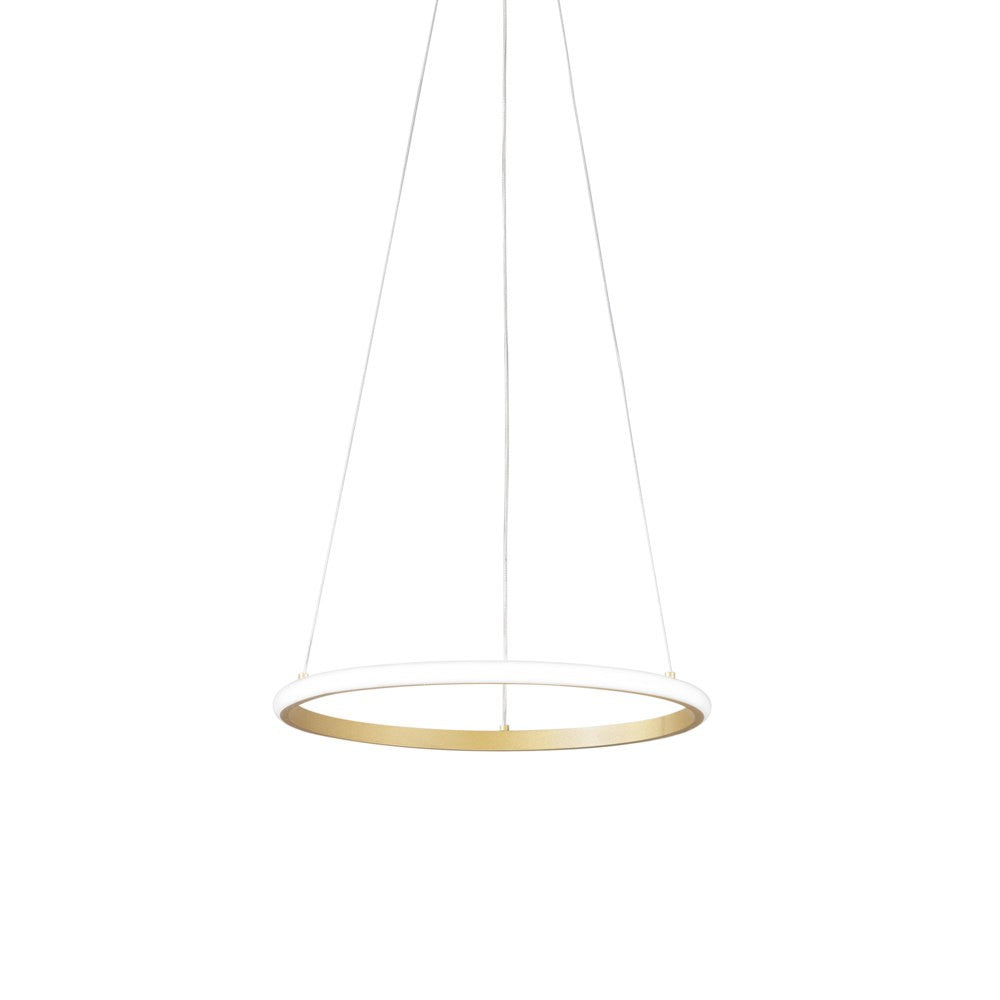 Sospensione Axis con diffusore oro singolo in silicone Ø 40cm. CCT LED-AXIS-S40-ORO