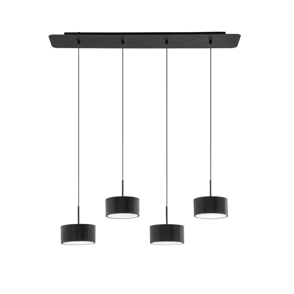 SOSPENSIONE 4 LUCI LED PATTY NERO 40W CCT 3000K-4000K-6500K LED-PATTY-S4-NER