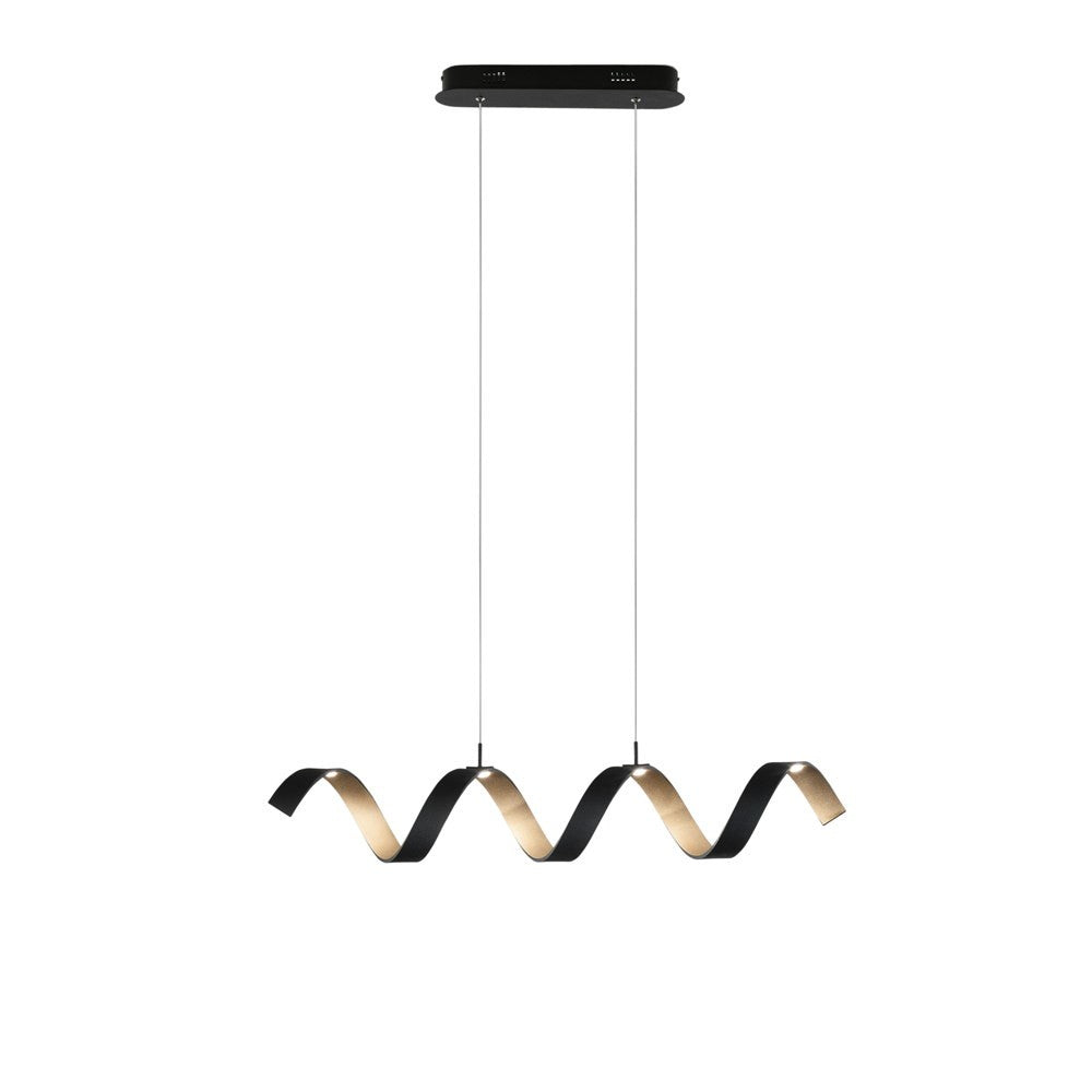 Sospensione LED HELIX in alluminio nera e oro 3000k (luce calda) h120x80cm. LED-HELIX-S4C NER