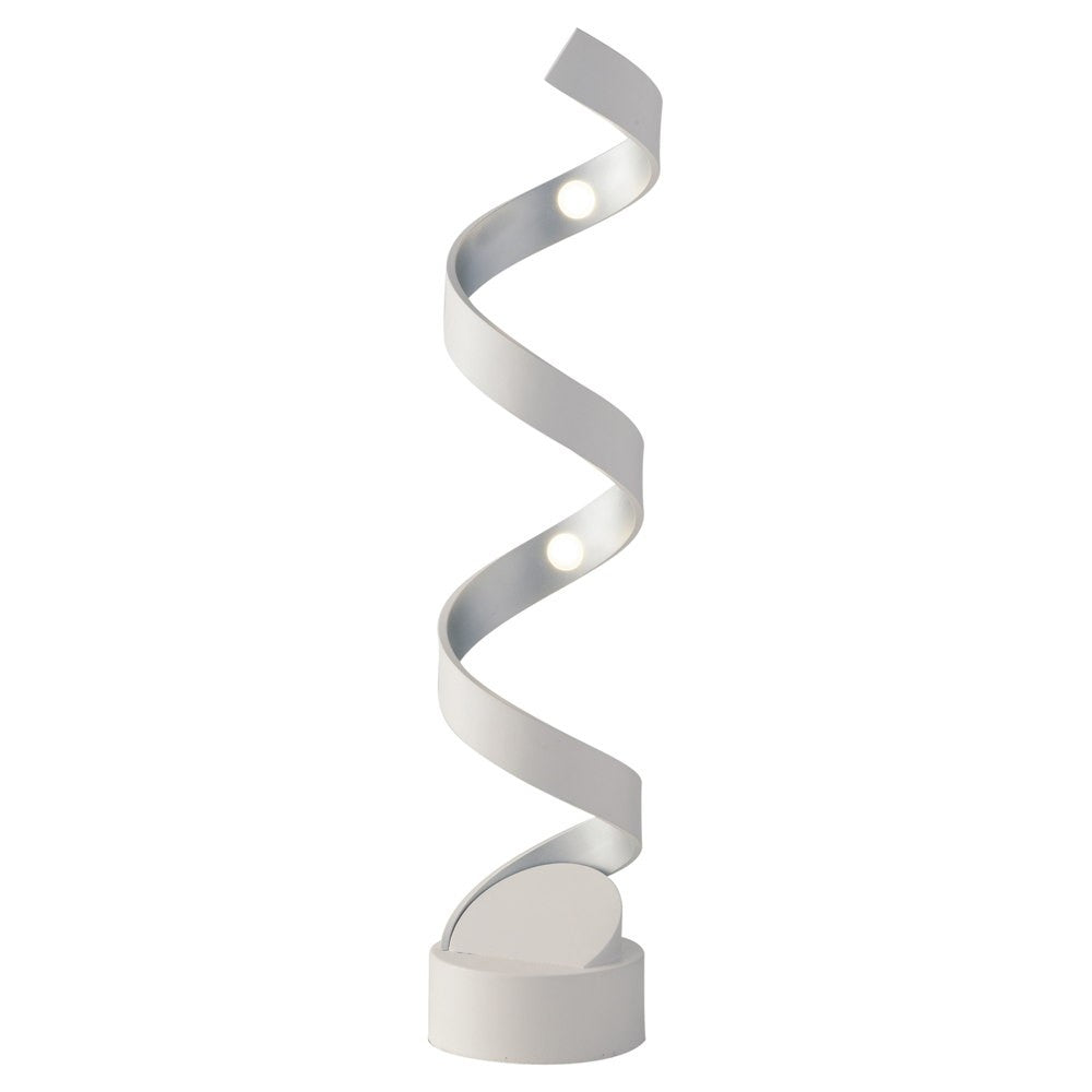 Lampada da tavolo LED HELIX in alluminio bianca e argento 4000K (luce naturale) LED-HELIX-L4 BCO