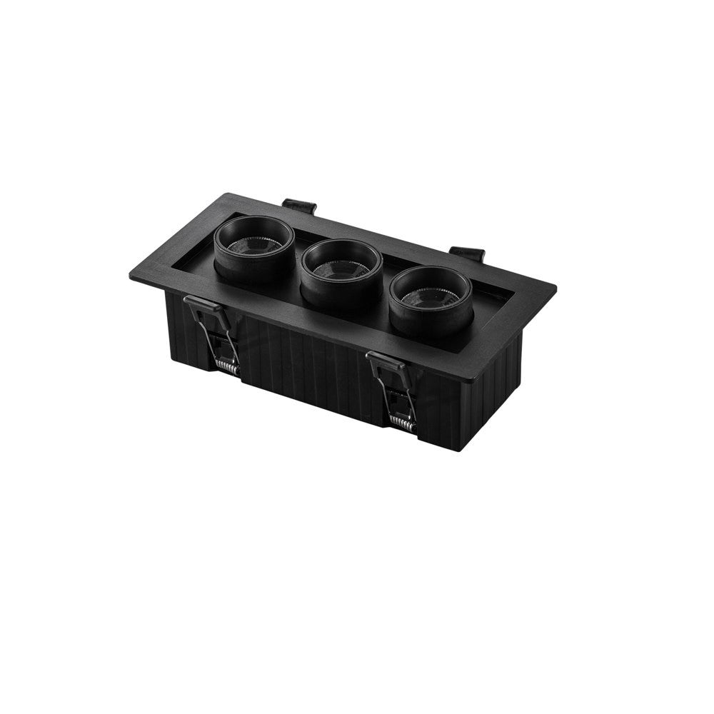 Faretto LED incasso SIDER antiriflesso estraibile ed orientabile - 3 luci - nero INC-SIDER-3-NER