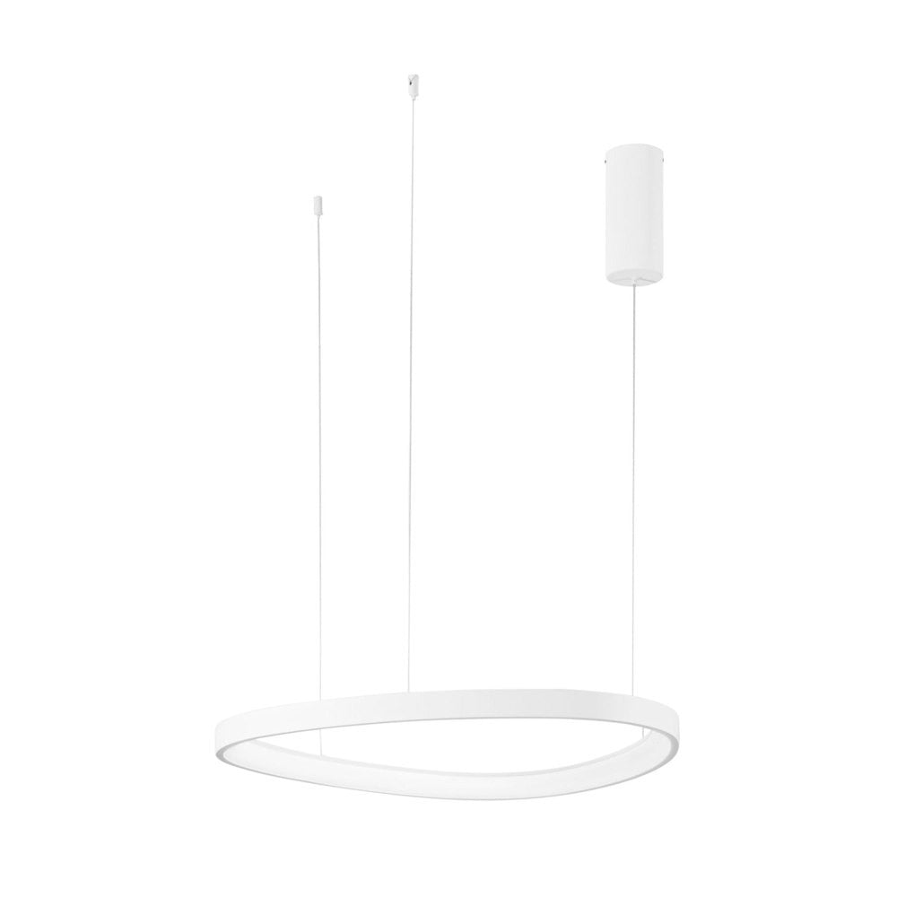 Sospensione LED KLAPTON in alluminio bianco cavo regolabile CCT h150cm. 65 cm. LED-KLAPTON-S65-BCO
