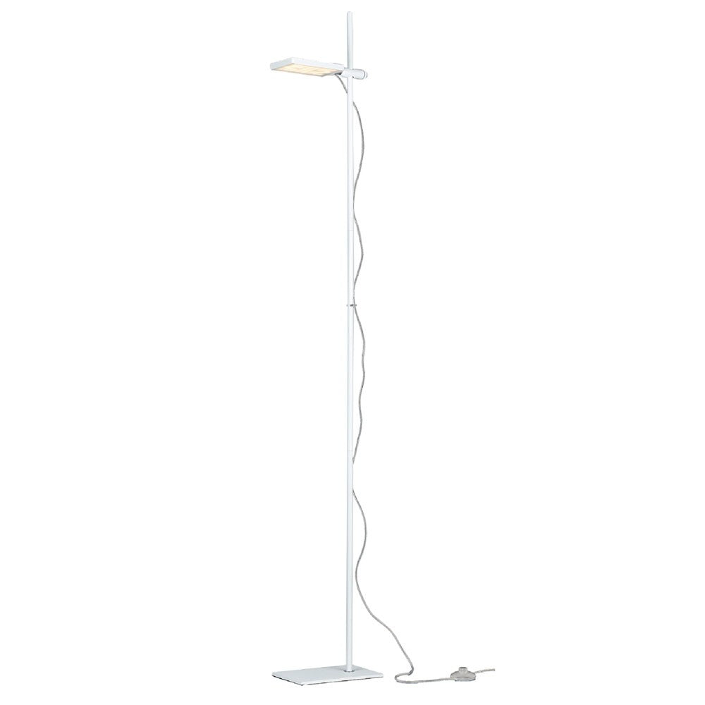 Piantana LED BOOK in alluminio bianco con diffusore orientabile LED-BOOK-PT-BCO