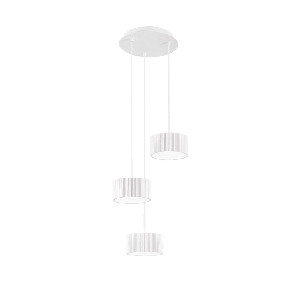 SOSPENSIONE 3 LUCI LED PATTY BIANCO 30W CCT 3000K-4000K-6500K LED-PATTY-S3-BCO