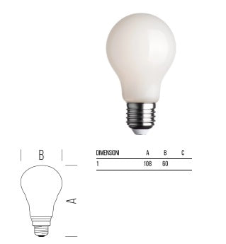 BOT LIGHTING lampadina goccia led dimmerabile E27 11W 1521LM 2700K luce calda vetro Full light biaco latte MLD1011X2D