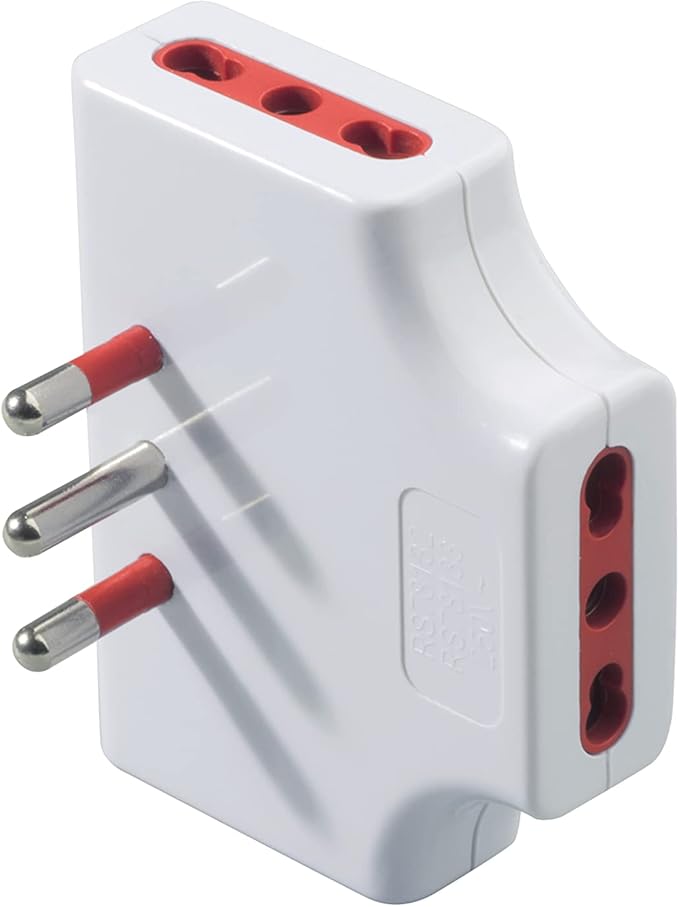 Rosi Adattatore Triplo extrapiatto 10/16A BIANCO spina 10A 78132T