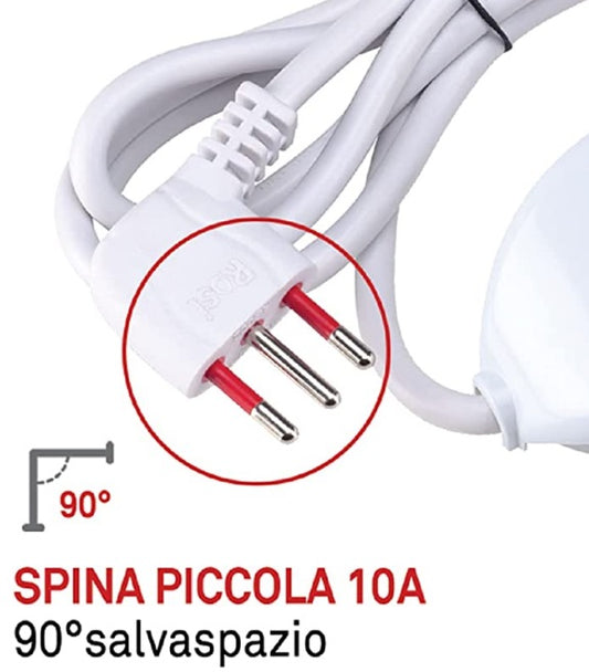 ROSI Multipresa serie Emilia spina 10A, Bianco, 3 prese schuko biv. 10/16A RS94001T
