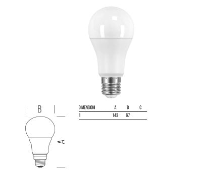 Bot Lighting Lampadina led goccia opale E27 17,5w 2452lm 4000K ELD1020X3
