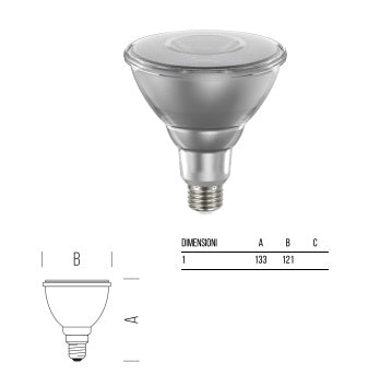 Bot Lighting Lampadina LED PAR38 16 W - 1540lm - 3000K E27 IP65 DIMMERABILE 220-240V SLD561622D