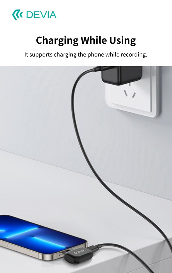 Doppio Microfono Wireless con Riduzione Rumore AI e Clip Magnetica connessione tipo-C e Lightning